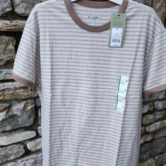 Neutral stripped Crew Neck Tee NWT - Picture 1 of 3